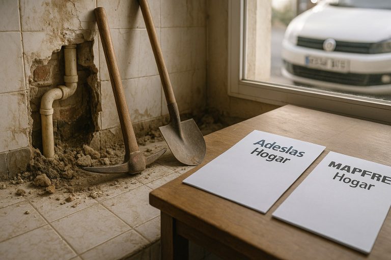 Adeslas Hogar vs Mapfre Hogar en búsqueda y localización de la fuga: cuál cubre sin límite el pico y pala Adeslas Hogar vs Mapfre Hogar en búsqueda y localización de la fuga: cuál cubre sin límite el pico y pala