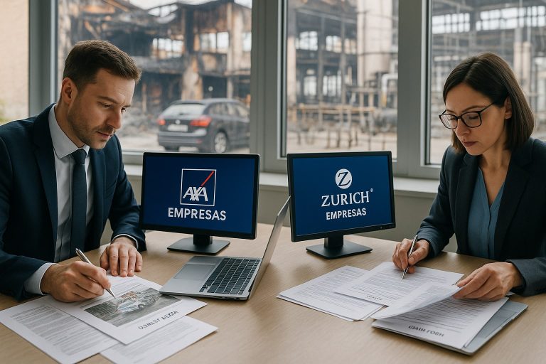 AXA Empresas vs Zurich Empresas en seguro de pérdida de beneficios: cuál indemniza antes tras un siniestro gra