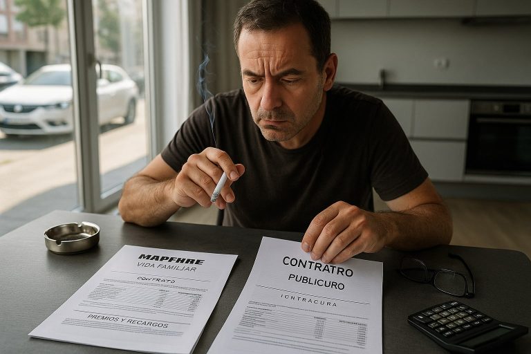 Mapfre Vida vs Santalucía Vida para asegurado fumador de 45 años: cuál recarga menos la prima por el hábito