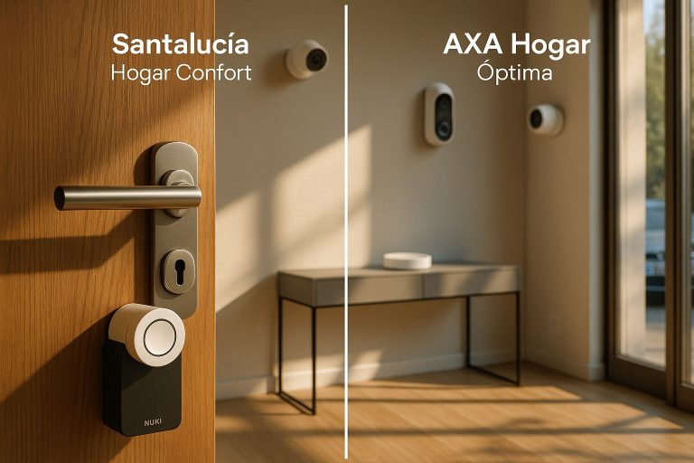 Santalucía Hogar vs AXA Hogar en viviendas con domótica: cuál asegura mejor cerraduras inteligentes y cámaras